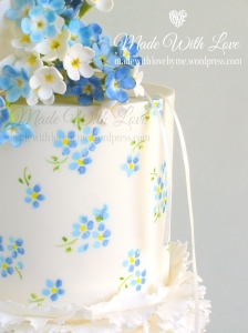 Frills and Forget-Me-Nots Cake Close Up