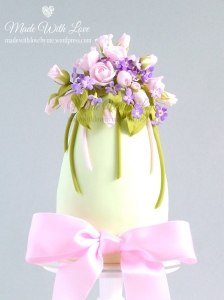 Roses and Violets Easter Egg Cake