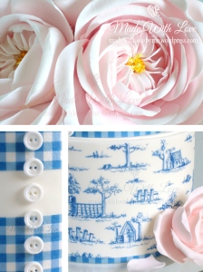 Toile de Jouy and Gingham Cake - Montage