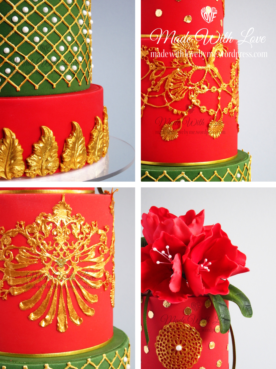Nepal Inspired Wedding Cake Close Up Montage