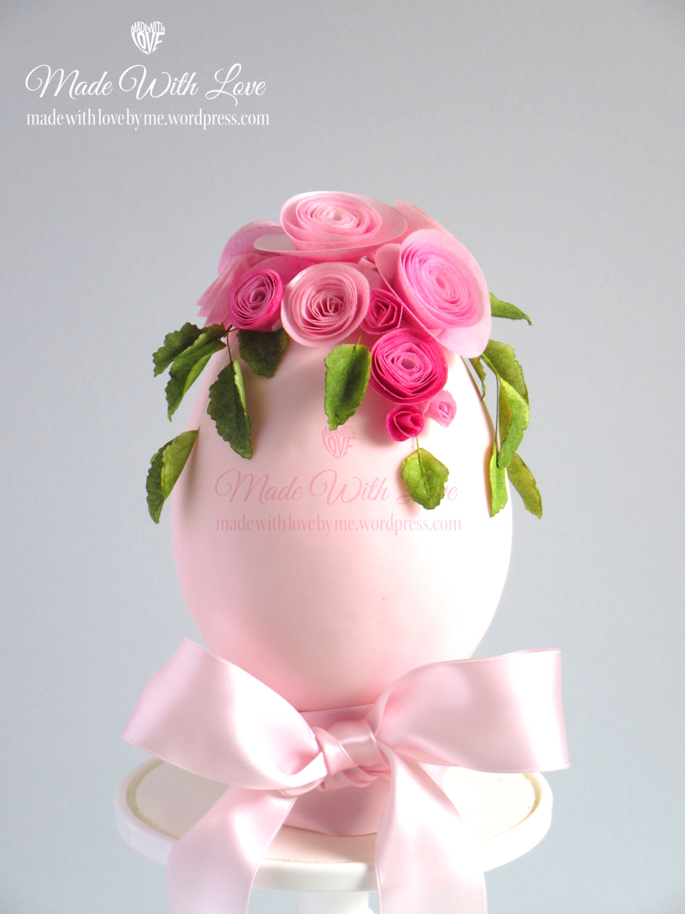 Rolled Roses Easter Egg Cake