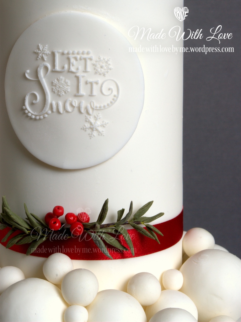 Let It Snow Christmas Cake Close Up